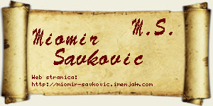 Miomir Savković vizit kartica